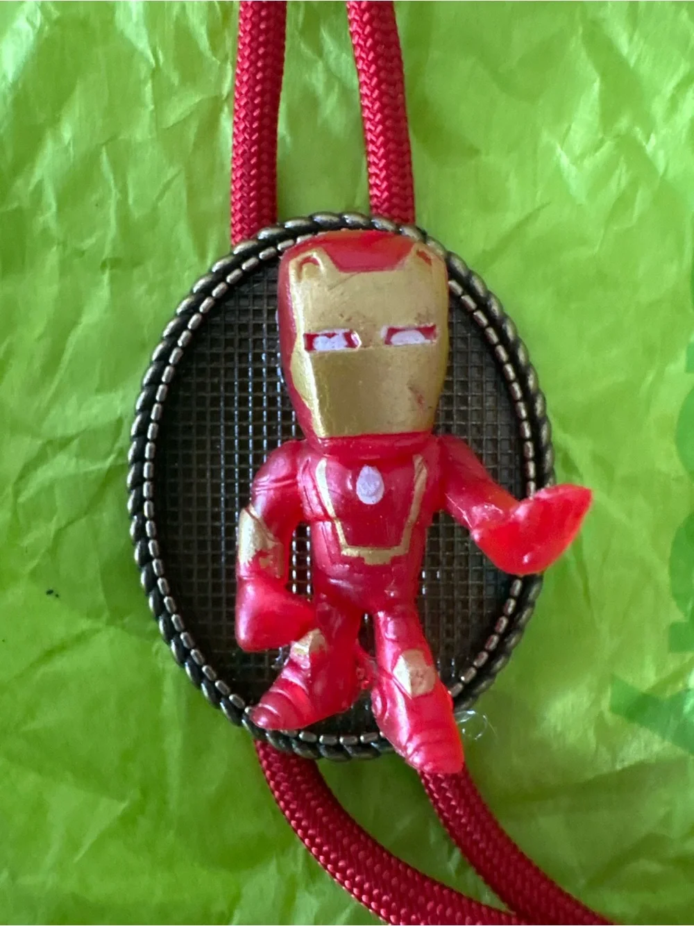 Iron Man Red & Gold Bolo Tie Pendant